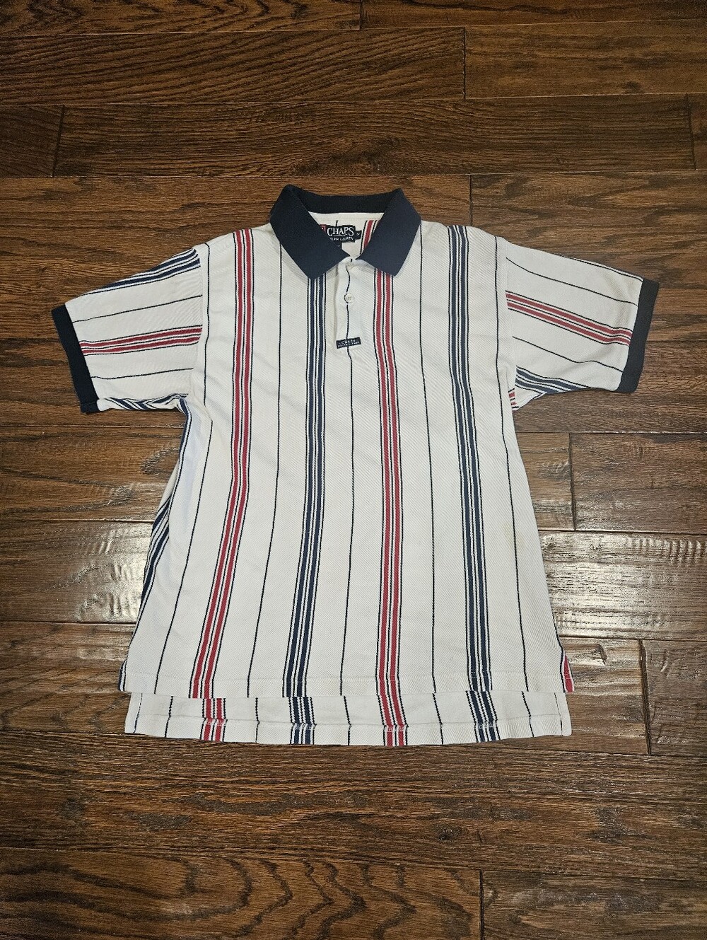 Vintage Ralph Lauren CHAPS Multi-Stripe Short-Sleeved Polo Shirt - Size Medium